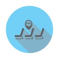 Airport Seat place, waiting area icon. Elements of airport in flat blue colored icon. Premium quality graphic design icon. Simple