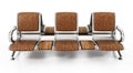 Airport seats isolated on white background. 3D illustration Royalty Free Stock Photo