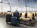 Airport seats in the waiting lounge of an airport. 3D illustration Royalty Free Stock Photo