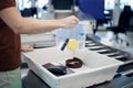 Airport security check before flight Royalty Free Stock Photo