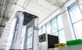 Airport security checkpoint with security gates and scanner machine Royalty Free Stock Photo