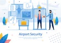 Airport Security Service Flat Vector Ad Banner