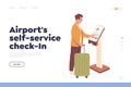 Airport self-service checkin automated terminal advertising landing page design template