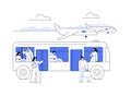 Airport shuttle bus abstract concept vector illustration.