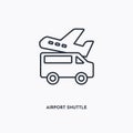 Airport shuttle outline icon. Simple linear element illustration. Isolated line airport shuttle icon on white background. Thin