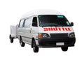 Airport Shuttle Van Isolated on White Background