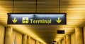 Airport Sign Directing Passengers to the Terminal Building