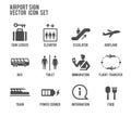 Airport Sign Vector Icon Set Royalty Free Stock Photo