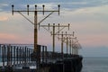 Airport signal lights on the sea Royalty Free Stock Photo