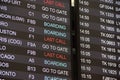 Airport signs, directions, gates and informations Royalty Free Stock Photo