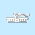 Airport sticker icon. Simple thin line, outline of Turizm icons for ui and ux, website or mobile application