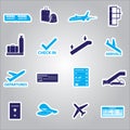 Airport stickers set eps10 Royalty Free Stock Photo