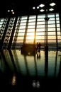 Airport sunset Royalty Free Stock Photo