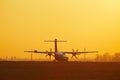 Airport at the sunset Royalty Free Stock Photo