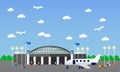 Airport terminal concept vector illustration. Design elements and banners in flat style. Travel Royalty Free Stock Photo