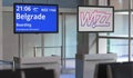 WIZZ AIR flight from Paris beauvais tille airport to Belgrade. Editorial 3d rendering