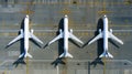 The airport and three airplanes.AI generated Royalty Free Stock Photo