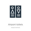 Airport toilets icon vector. Trendy flat airport toilets icon from airport terminal collection isolated on white background.