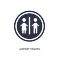 airport toilets icon on white background. Simple element illustration from airport terminal concept