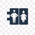 Airport Toilets vector icon isolated on transparent background,