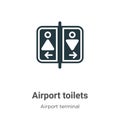 Airport toilets vector icon on white background. Flat vector airport toilets icon symbol sign from modern airport terminal