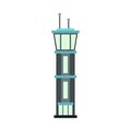 Airport tower icon, flat style Royalty Free Stock Photo