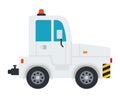 Airport tractor vector flat material design isolated object on white background.