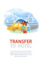 Airport Transfer Service Flat Vector Promo Flyer