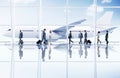 Airport Travel Business Trip Transportation Airplane Concept Royalty Free Stock Photo