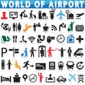 Airport and traveling vector icons.