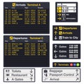 Airport vector board for announcing flight illustration