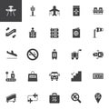 Airport vector icons set Royalty Free Stock Photo