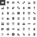 Airport vector icons set
