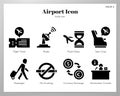 Airport icons Solid pack
