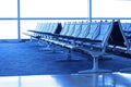 Airport waiting area seats Royalty Free Stock Photo