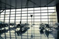 Airport waiting area seats Royalty Free Stock Photo