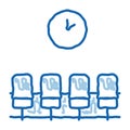 Airport Waiting Room Chairs Doodle Icon Hand Drawn Illustration
