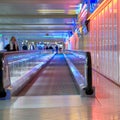 Airport walkway pink Royalty Free Stock Photo