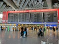 Airport wall with information board Frankfurt am Main, Germany