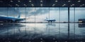 Airport where an aircraft stands poised on the tarmac, ready to embark on its journey, patiently awaiting the passengers Royalty Free Stock Photo