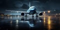 Airport where an aircraft stands poised on the tarmac, ready to embark on its journey, patiently awaiting the passengers Royalty Free Stock Photo