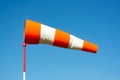 Airport wind sock. Strong wind and bad weather. Climate change. Meteorology forecast