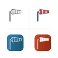 Airport windsock icon. Flat design, linear and color styles. vector illustrations.