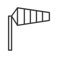Airport windsock linear icon. Filming item thin line illustration. Vector isolated outline drawing.