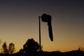 Airport windsock on a pole during sunset Royalty Free Stock Photo