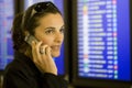 Airport Woman with cellphone Royalty Free Stock Photo