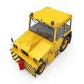 Airport Yellow Push Back Tractor on white. 3D illustration