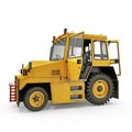 Airport Yellow Push Back Tractor on white. 3D illustration