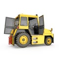 Airport Yellow Push Back Tractor on white. 3D illustration