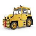 Airport Yellow Push Back Tractor on white. 3D illustration